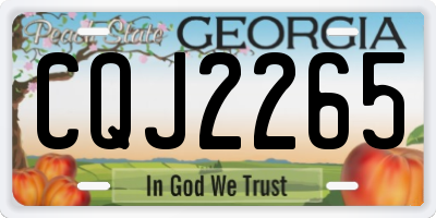 GA license plate CQJ2265