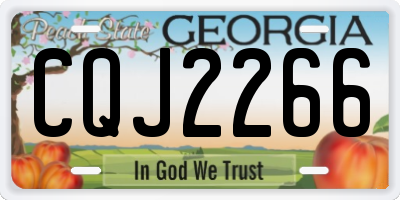 GA license plate CQJ2266