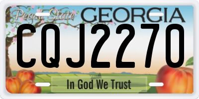 GA license plate CQJ2270