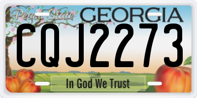 GA license plate CQJ2273