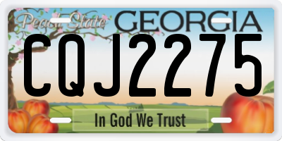 GA license plate CQJ2275