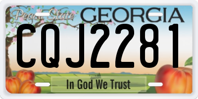 GA license plate CQJ2281