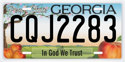 GA license plate CQJ2283