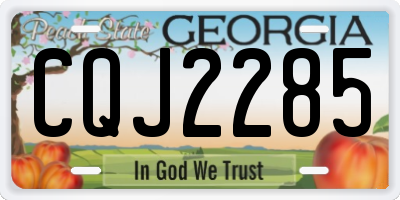 GA license plate CQJ2285