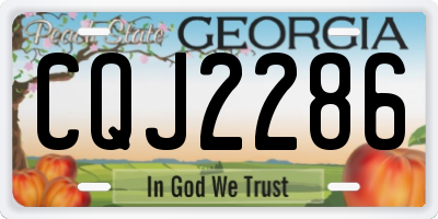 GA license plate CQJ2286