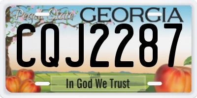 GA license plate CQJ2287