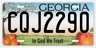 GA license plate CQJ2290