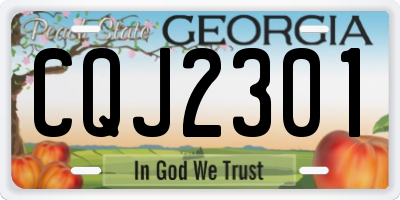 GA license plate CQJ2301