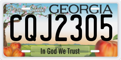 GA license plate CQJ2305