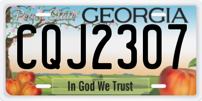 GA license plate CQJ2307