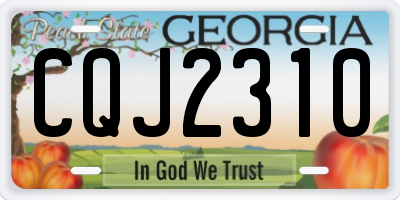 GA license plate CQJ2310