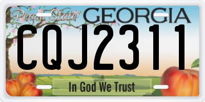 GA license plate CQJ2311