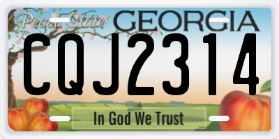 GA license plate CQJ2314