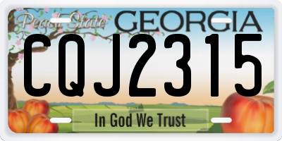 GA license plate CQJ2315
