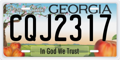 GA license plate CQJ2317