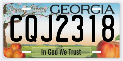 GA license plate CQJ2318