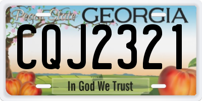 GA license plate CQJ2321