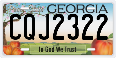GA license plate CQJ2322