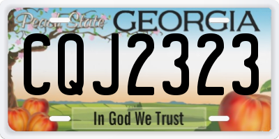 GA license plate CQJ2323