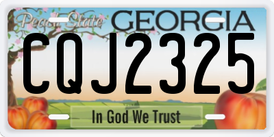GA license plate CQJ2325
