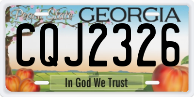 GA license plate CQJ2326