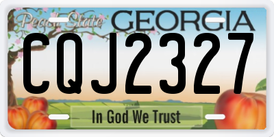 GA license plate CQJ2327