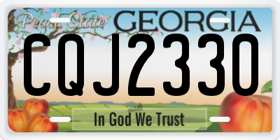 GA license plate CQJ2330