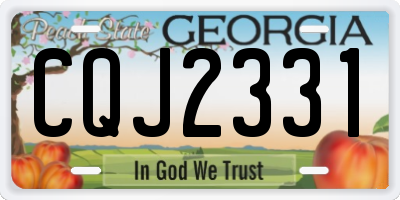 GA license plate CQJ2331