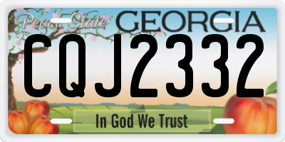 GA license plate CQJ2332