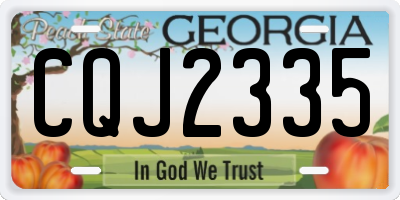 GA license plate CQJ2335