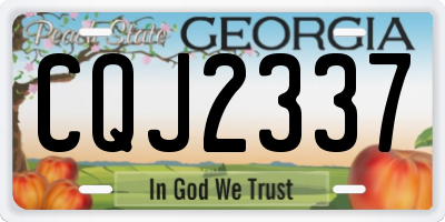 GA license plate CQJ2337