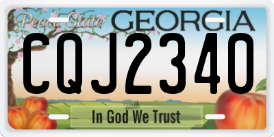 GA license plate CQJ2340