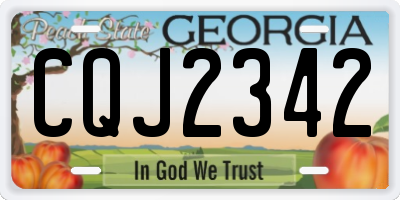 GA license plate CQJ2342