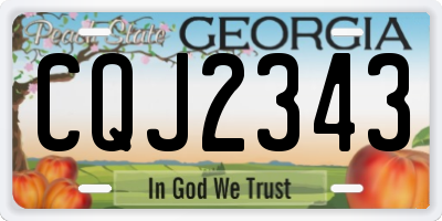 GA license plate CQJ2343