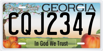 GA license plate CQJ2347