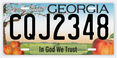 GA license plate CQJ2348