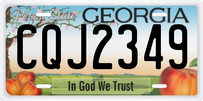 GA license plate CQJ2349