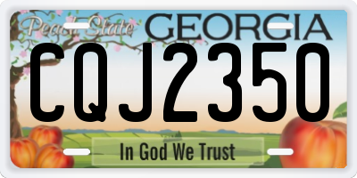GA license plate CQJ2350
