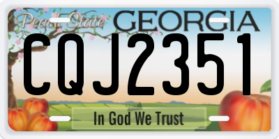 GA license plate CQJ2351
