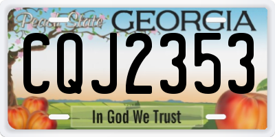 GA license plate CQJ2353