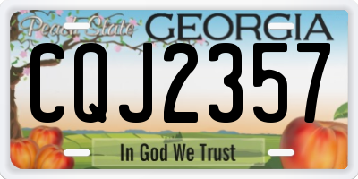 GA license plate CQJ2357