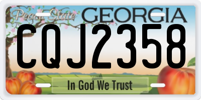 GA license plate CQJ2358