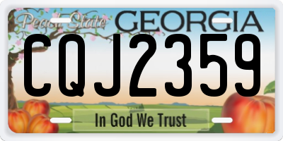 GA license plate CQJ2359