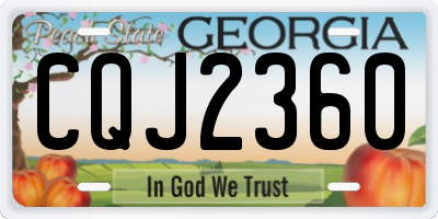 GA license plate CQJ2360