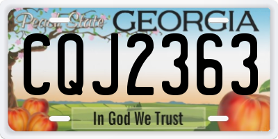 GA license plate CQJ2363