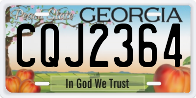 GA license plate CQJ2364