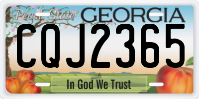 GA license plate CQJ2365