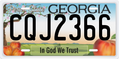 GA license plate CQJ2366