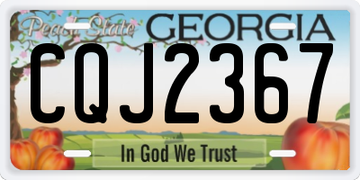 GA license plate CQJ2367