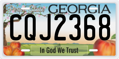 GA license plate CQJ2368